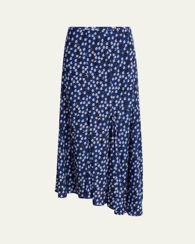 Joelle Floral Print Asymmetric Skirt